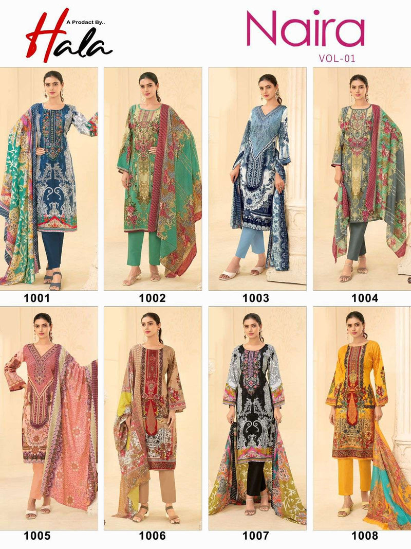Hala Naira Vol 1 Pure Cotton Digital Print Self Embroidery Work Salwar Suit