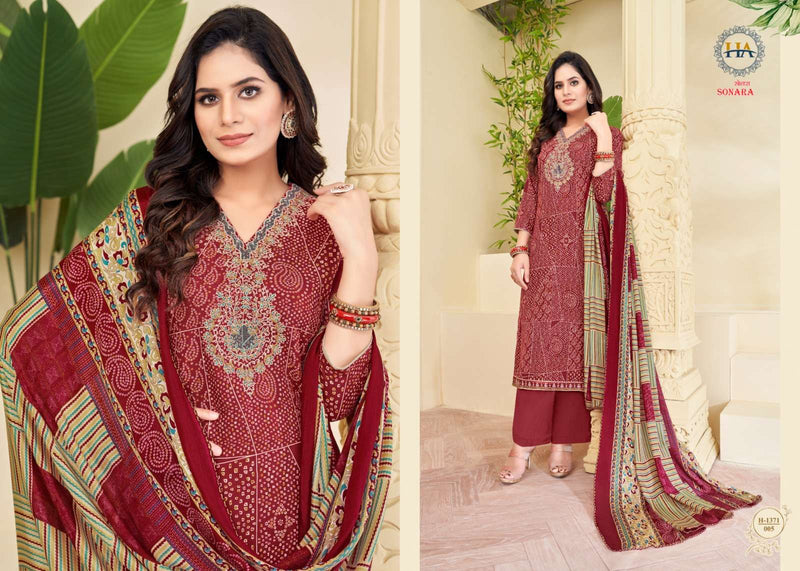 Harshit Fashion hub Sonara Viscose Digital Print With Fancy V-Neck Embroidery & Swarovski Diamond Work Salwar Suit