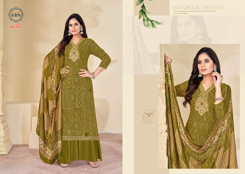 Harshit Fashion hub Sonara Viscose Digital Print With Fancy V-Neck Embroidery & Swarovski Diamond Work Salwar Suit