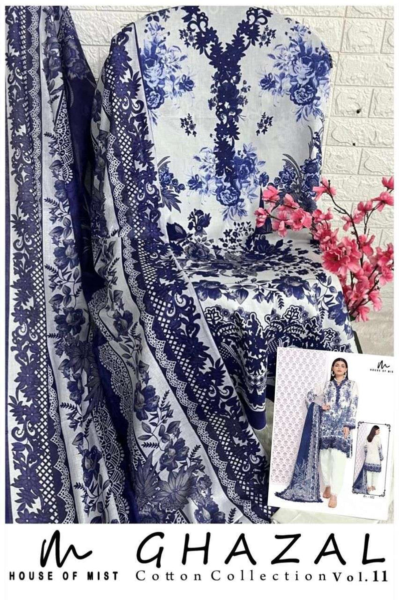 House Of Mist Ghazal Cotton Collection Vol 11 Pure Cotton Printed Karachi Suit