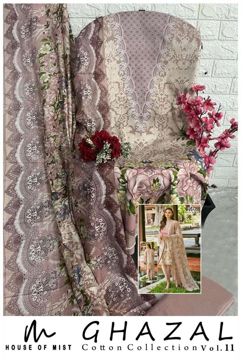 House Of Mist Ghazal Cotton Collection Vol 11 Pure Cotton Printed Karachi Suit