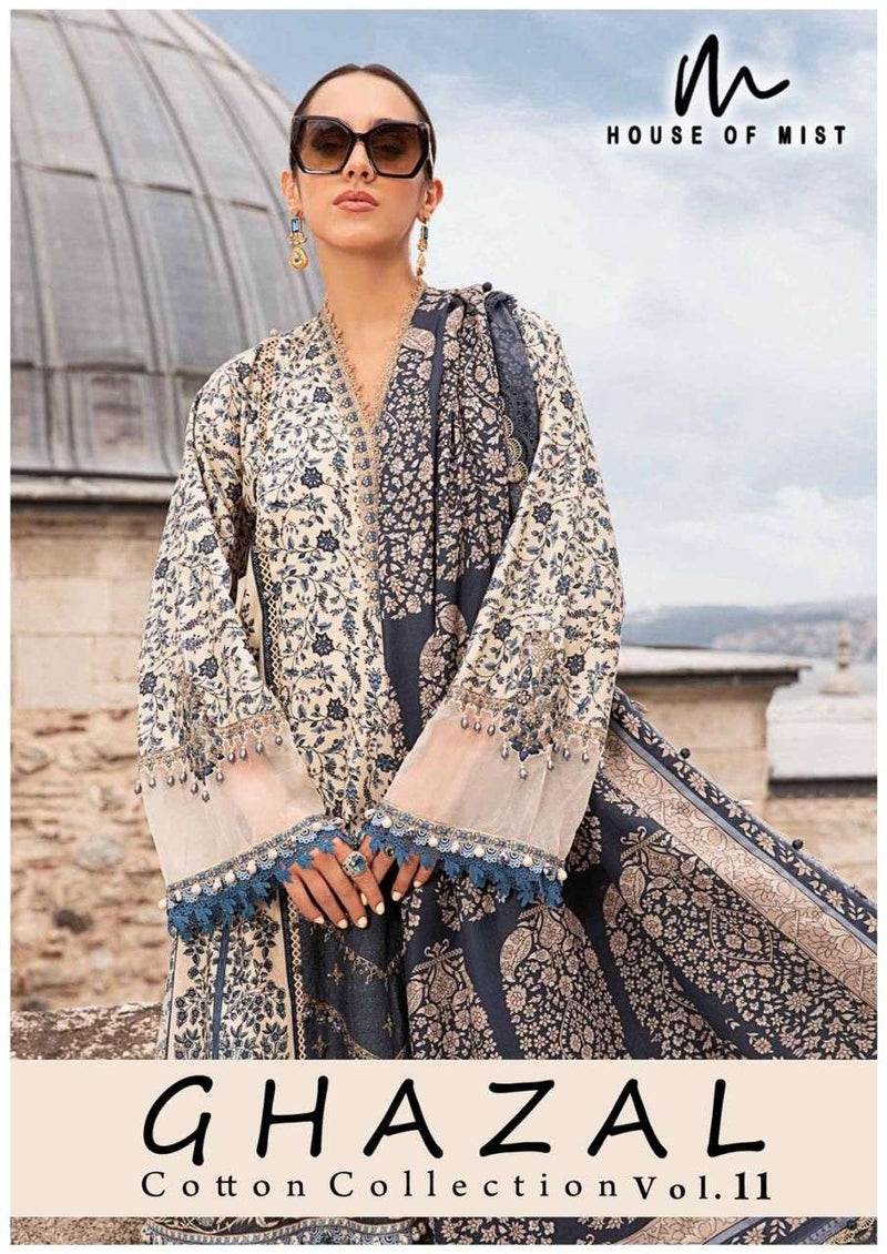 House Of Mist Ghazal Cotton Collection Vol 11 Pure Cotton Printed Karachi Suit