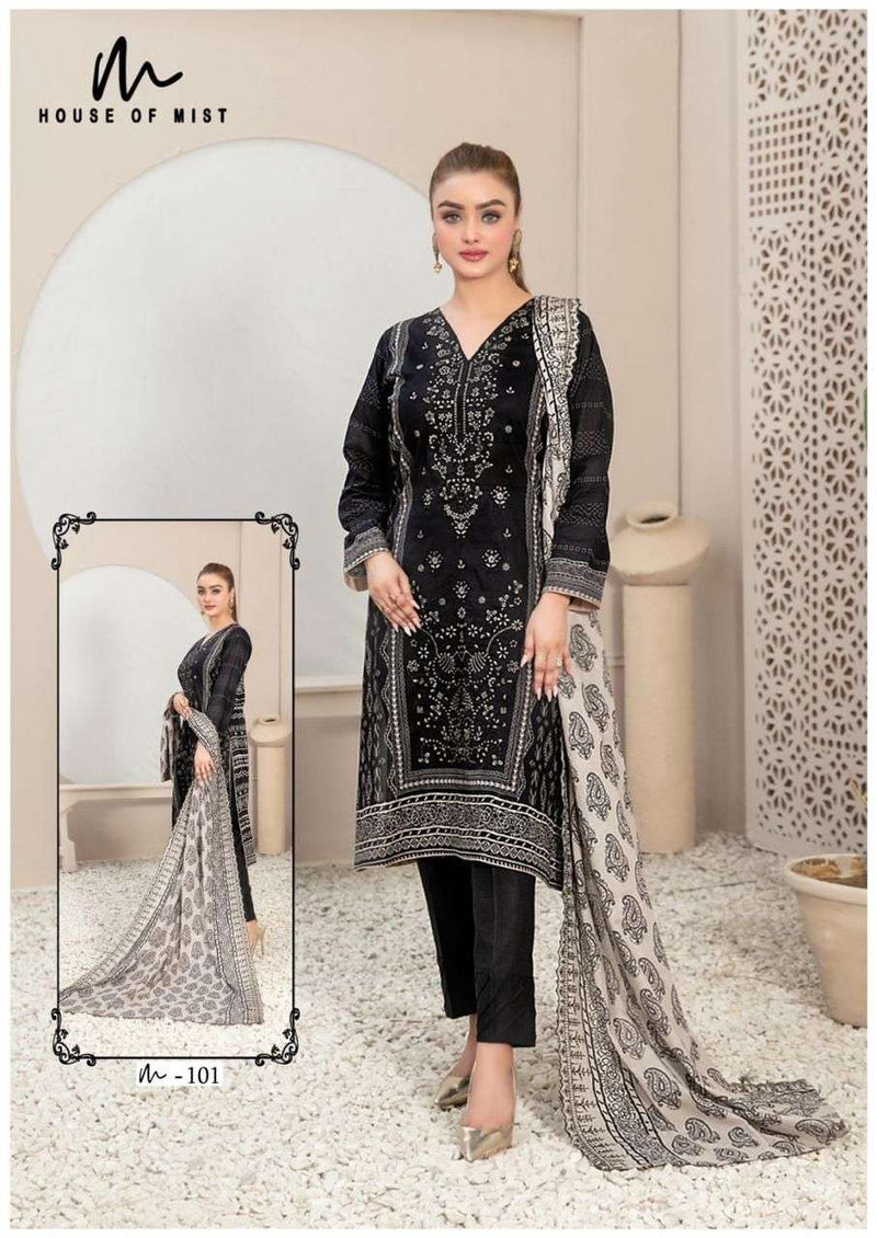 House Of Mist Ghazal Cotton Collection Vol 11 Pure Cotton Printed Karachi Suit