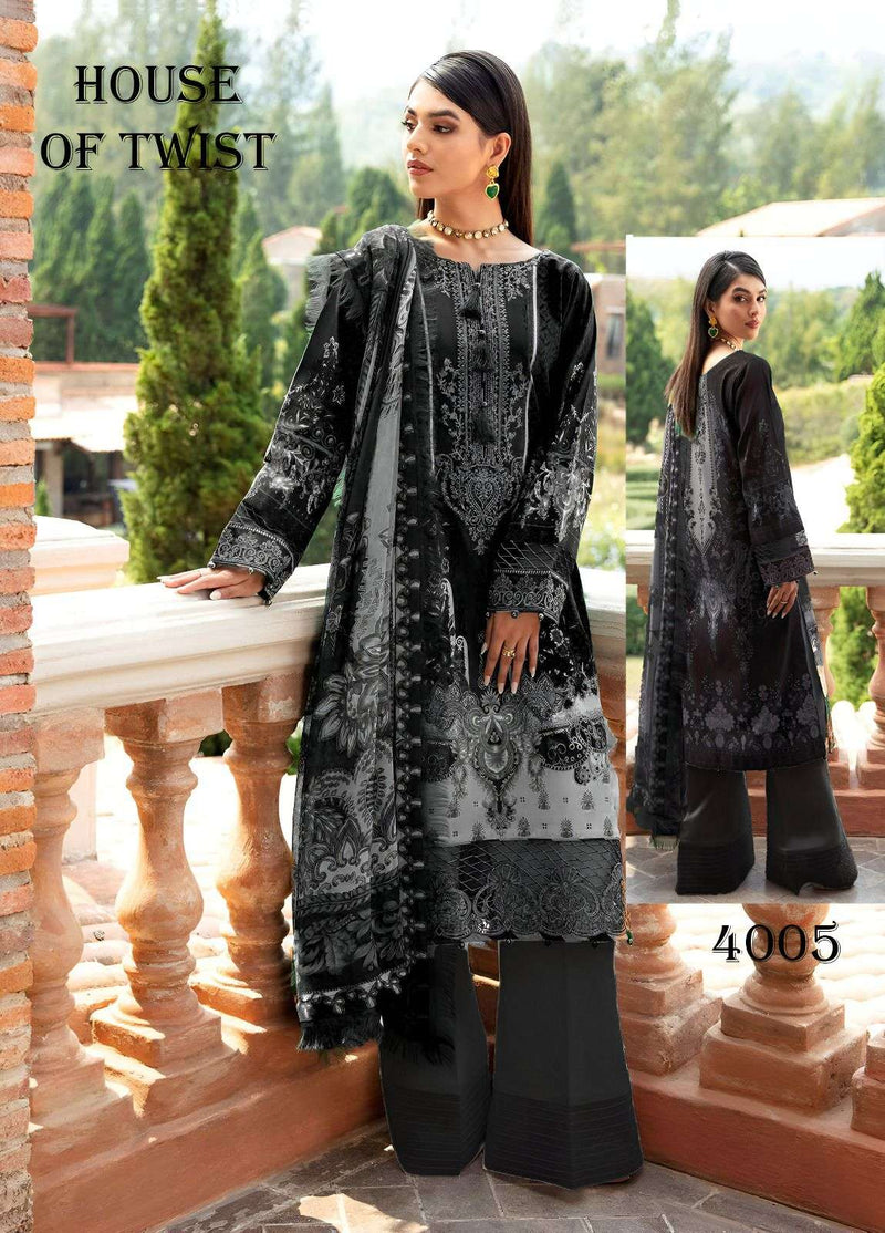 House Of Twist Black & White Cotton Digital Prints  With Exclusive Wear Salwar Suit