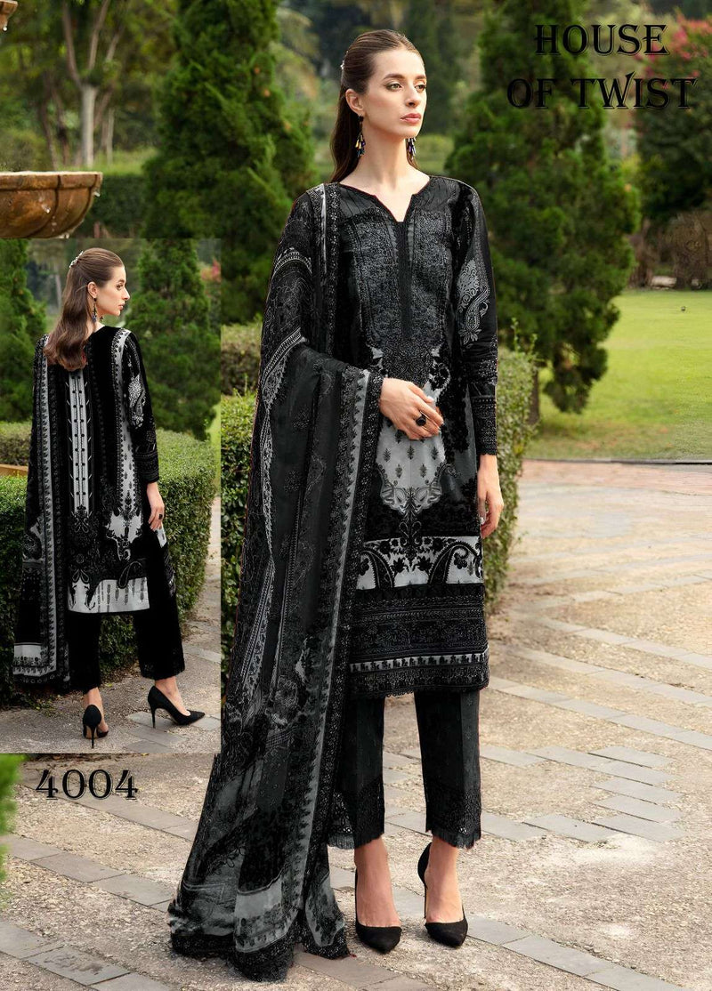 House Of Twist Black & White Cotton Digital Prints  With Exclusive Wear Salwar Suit