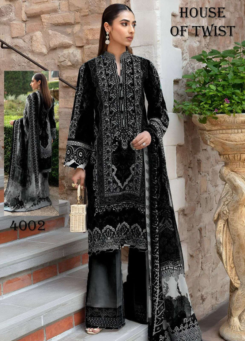 House Of Twist Black & White Cotton Digital Prints  With Exclusive Wear Salwar Suit