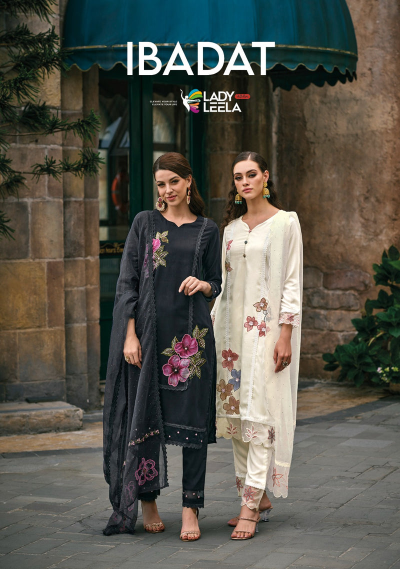Lady Leela Ibadat Viscose With Heavy Hand Work Designer Ready Made Suits
