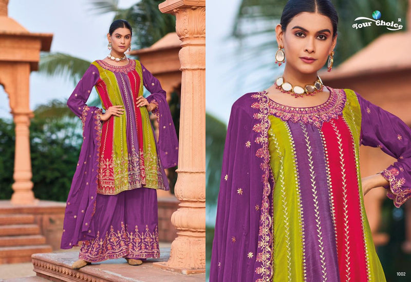 Your Choice Ibiza Chinon With Heavy Embroidery Designer Salwar Suit Collection