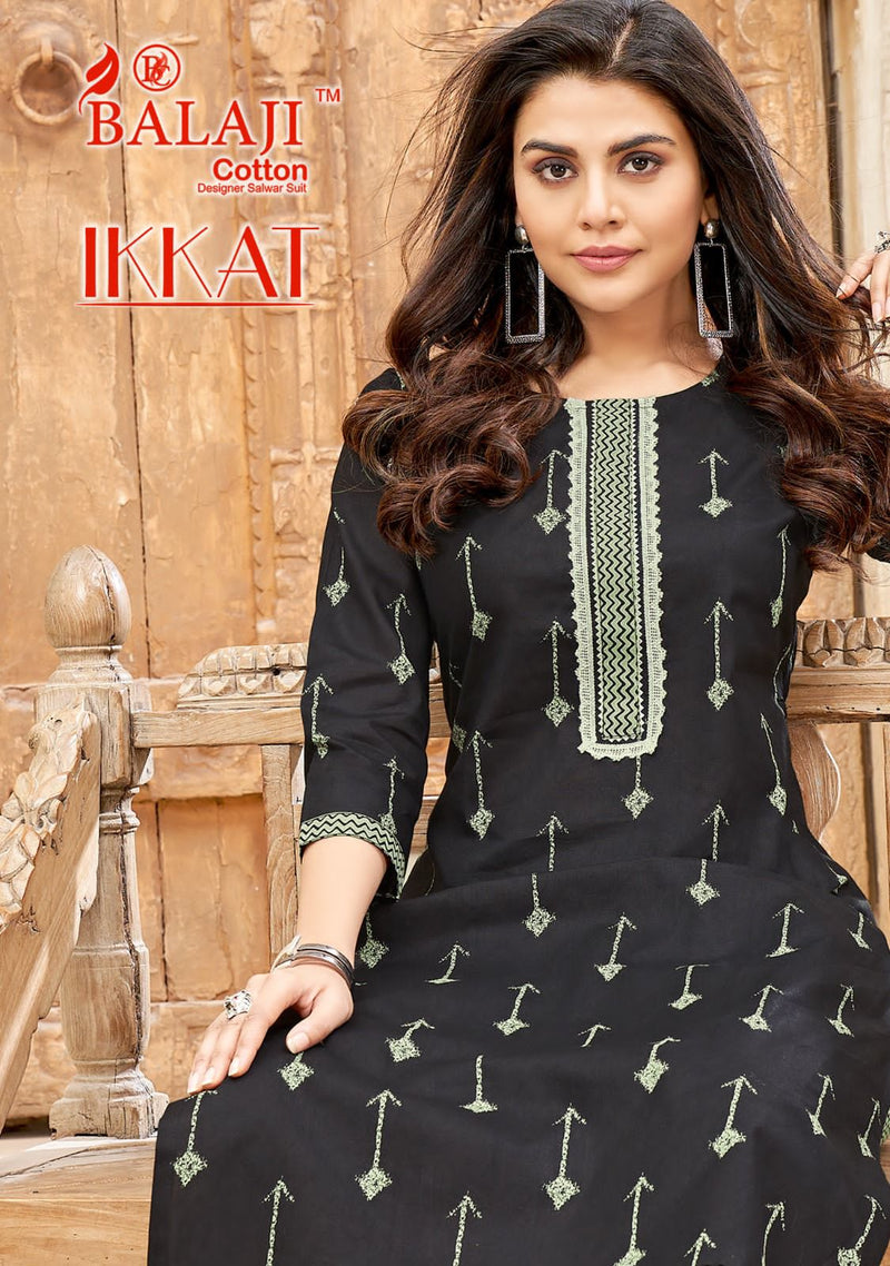 Balaji Cotton Ikkat Cotton Printed Tie Pattern Daily Wear Kurti