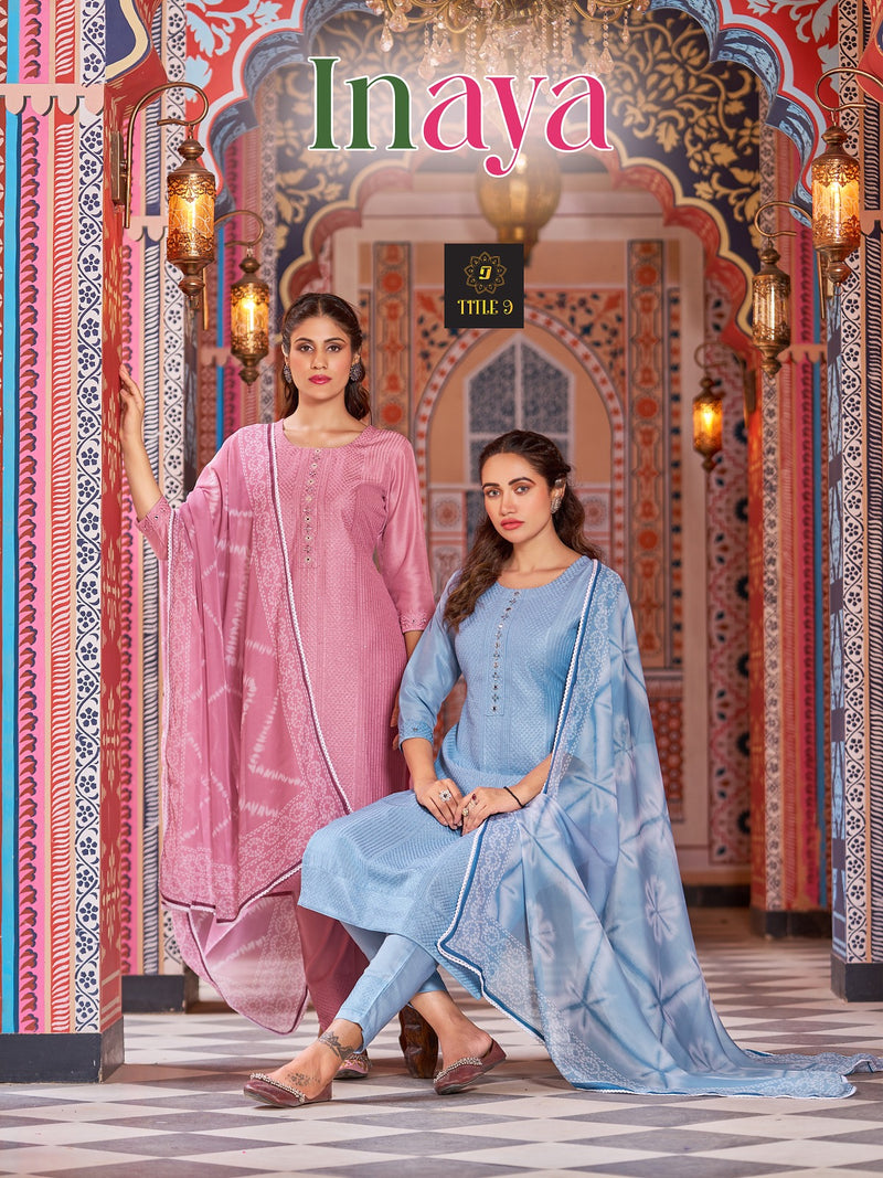 Title 9 Inaya Silk Fancy Sequence Work Designer Fancy Kurti Combo Set