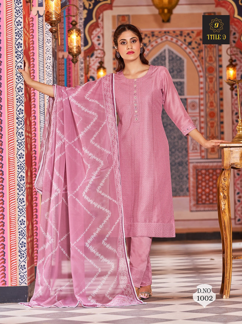 Title 9 Inaya Silk Fancy Sequence Work Designer Fancy Kurti Combo Set