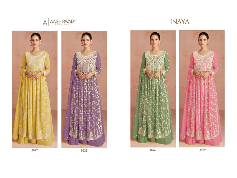 Ashirwad Creation Inaya Real Georgette Heavy Designer Ready Made Suits