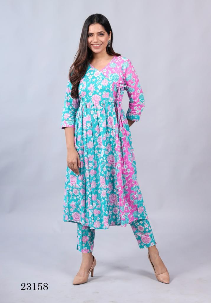 Indira D No 23158 Cotton Printed Fancy Designer Style Kurti Collection