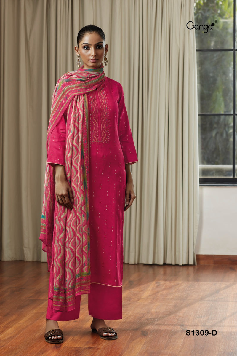 Ganga Inna 1316 Fancy Amazing Print With Work Salwar Kameez Materials