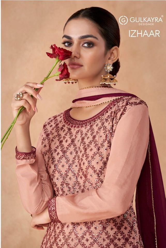 Gulkayra Designer Izhaar Georgette Heavy Embroidery Work Fancy Partywear Designer Kurti