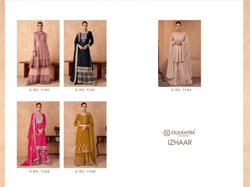 Gulkayra Designer Izhaar Georgette Heavy Embroidery Work Fancy Partywear Designer Kurti