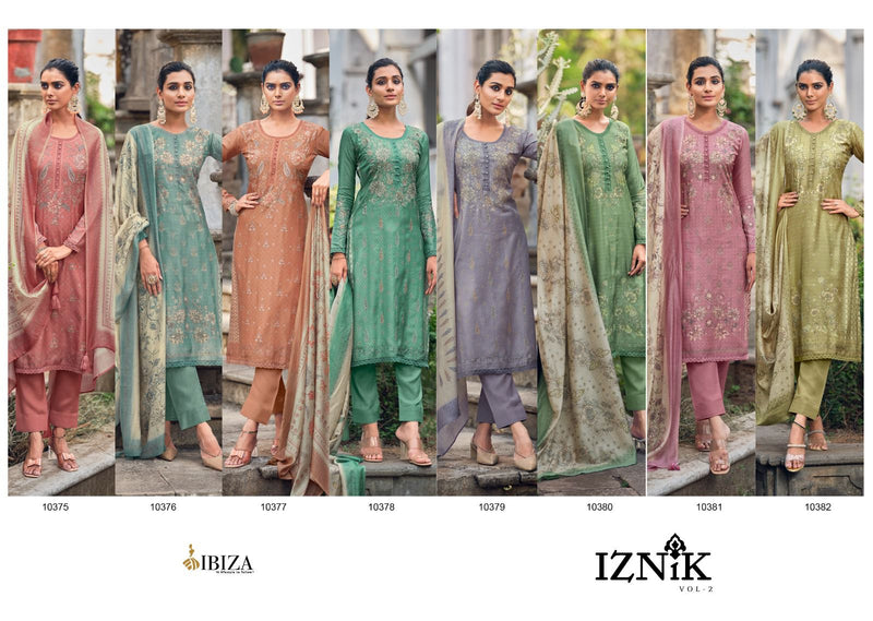 Biza Iznik Vol 2 Muslin Digital Print With Beautiful Hand Work Designer Suits