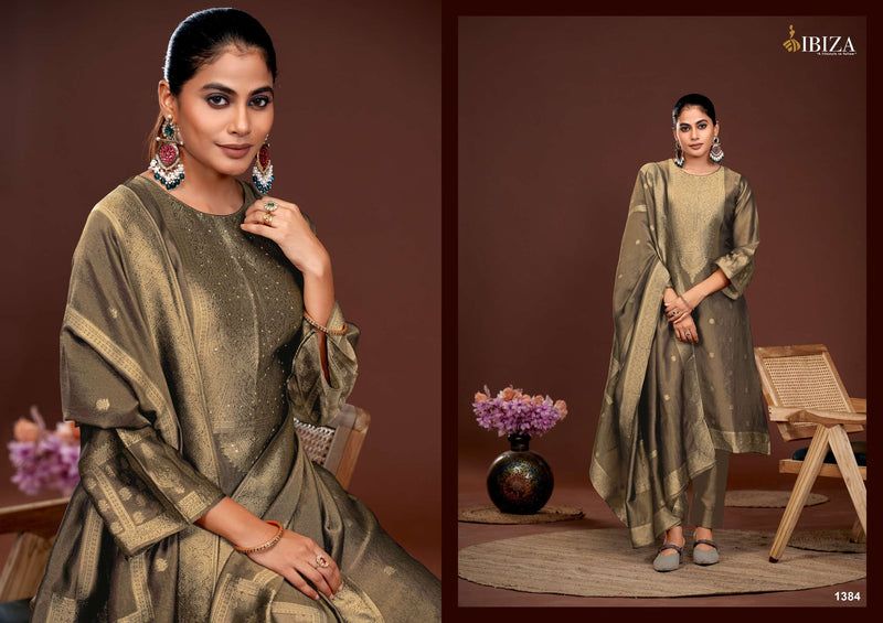Ibiza Parthi Pure Banglory Silk Jacquard Handwork Salwar Suit
