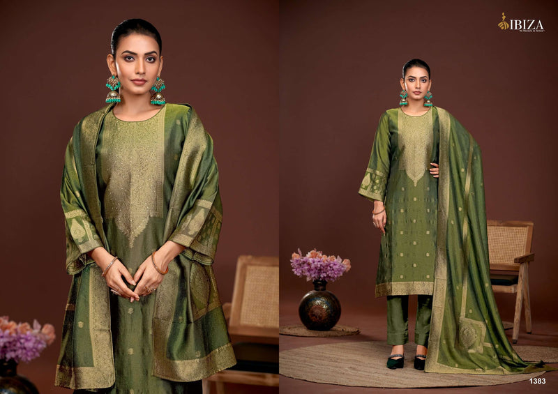 Ibiza Parthi Pure Banglory Silk Jacquard Handwork Salwar Suit