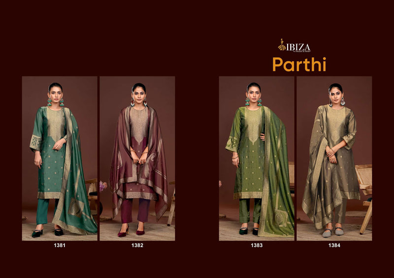Ibiza Parthi Pure Banglory Silk Jacquard Handwork Salwar Suit