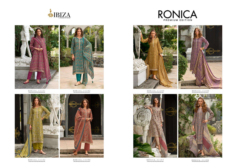 Ibiza Ronica Pure Viscose Muslin Digital Printed Embroidery Work Salwar Suit