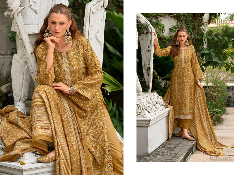 Ibiza Ronica Pure Viscose Muslin Digital Printed Embroidery Work Salwar Suit