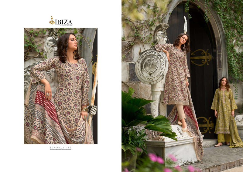 Ibiza Ronica Pure Viscose Muslin Digital Printed Embroidery Work Salwar Suit