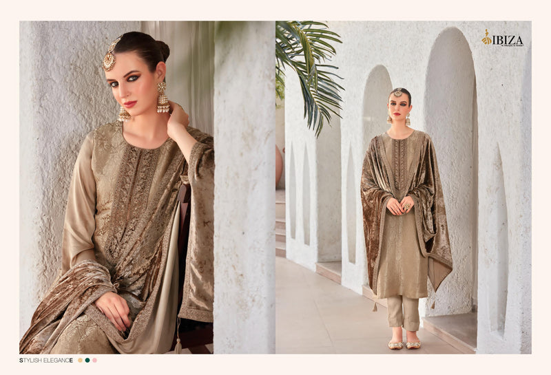 Ibiza Sadgi Pure Gaji Silk Jacquard Embroidery Work Salwar Suit
