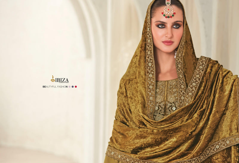 Ibiza Sadgi Pure Gaji Silk Jacquard Embroidery Work Salwar Suit