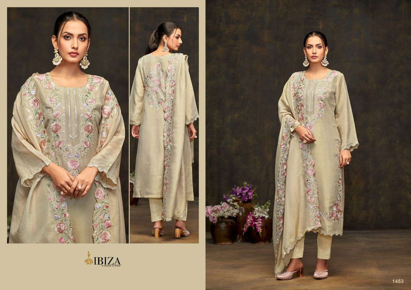 Ibiza Dazzella Pure Muslin Printed With Emboridery Work Salwar Suit