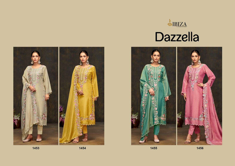 Ibiza Dazzella Pure Muslin Printed With Emboridery Work Salwar Suit