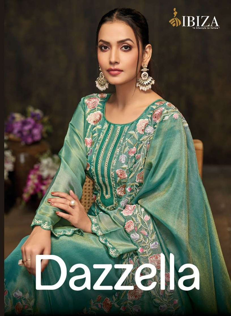Ibiza Dazzella Pure Muslin Printed With Emboridery Work Salwar Suit