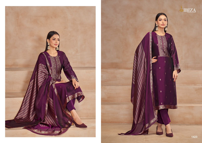 Ibiza Saashini Pure Banglory Silk Jacquard Handwork Salwar Suit