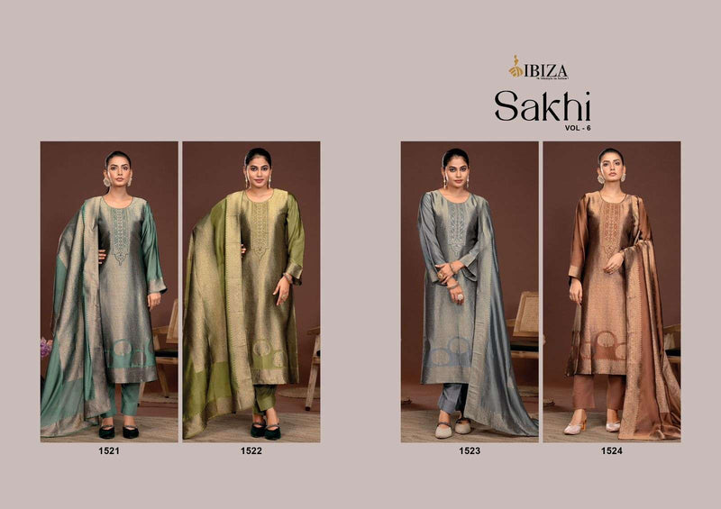 Ibiza Sakhi Vol 6 Pure Banglory Silk Jacquard Embroidery Work Salwar Suit