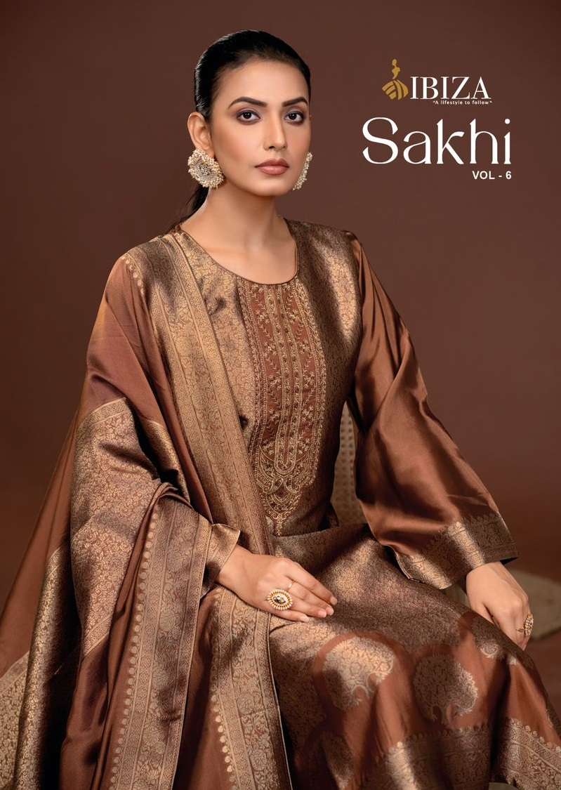 Ibiza Sakhi Vol 6 Pure Banglory Silk Jacquard Embroidery Work Salwar Suit