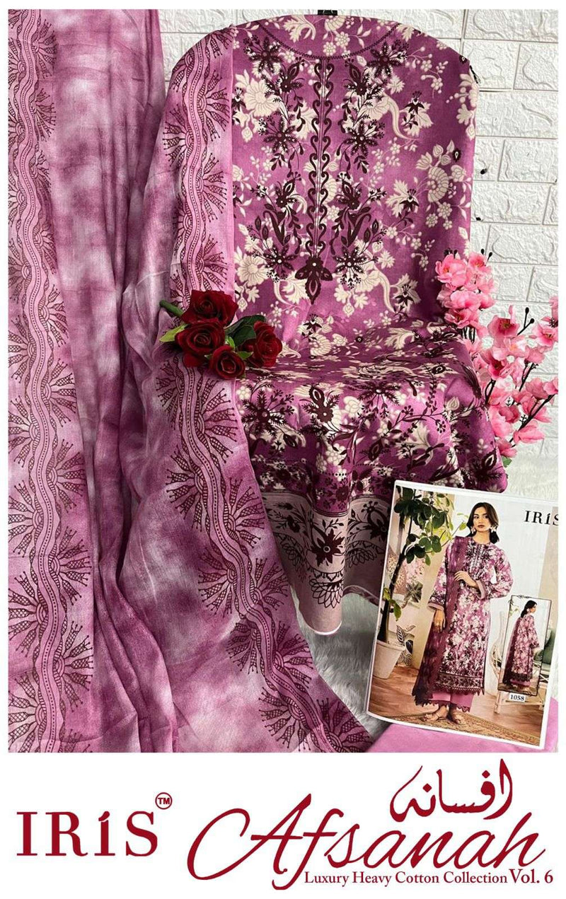Iris Afsanah Vol 6 Pure Cotton Printed Karachi Salwar Kameez