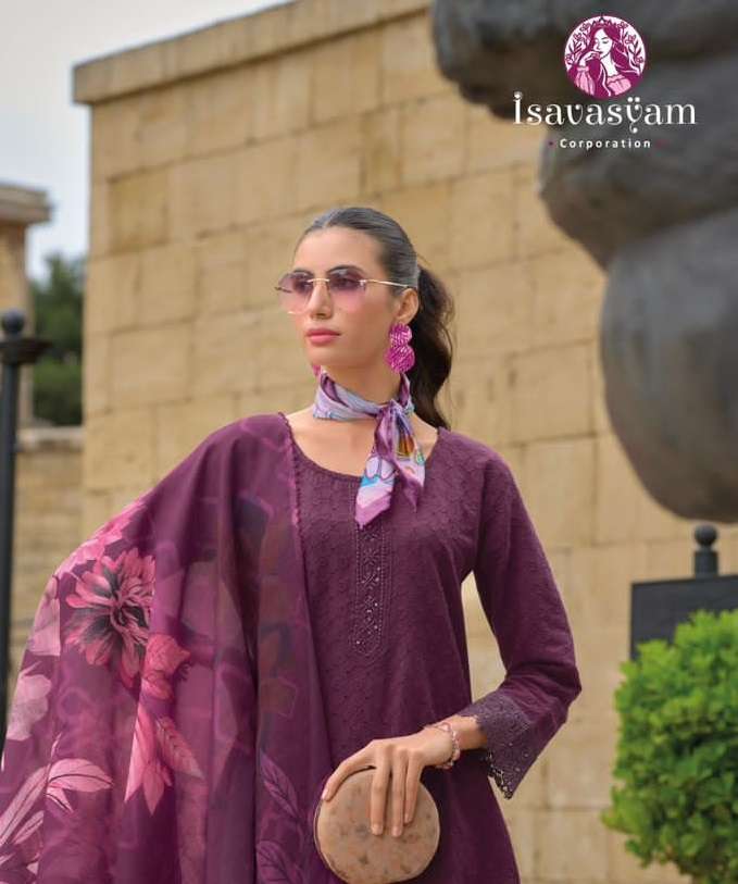 Isavsyam Corproration Sharvi Cotton Chikankari Designer Combo Set Kurti