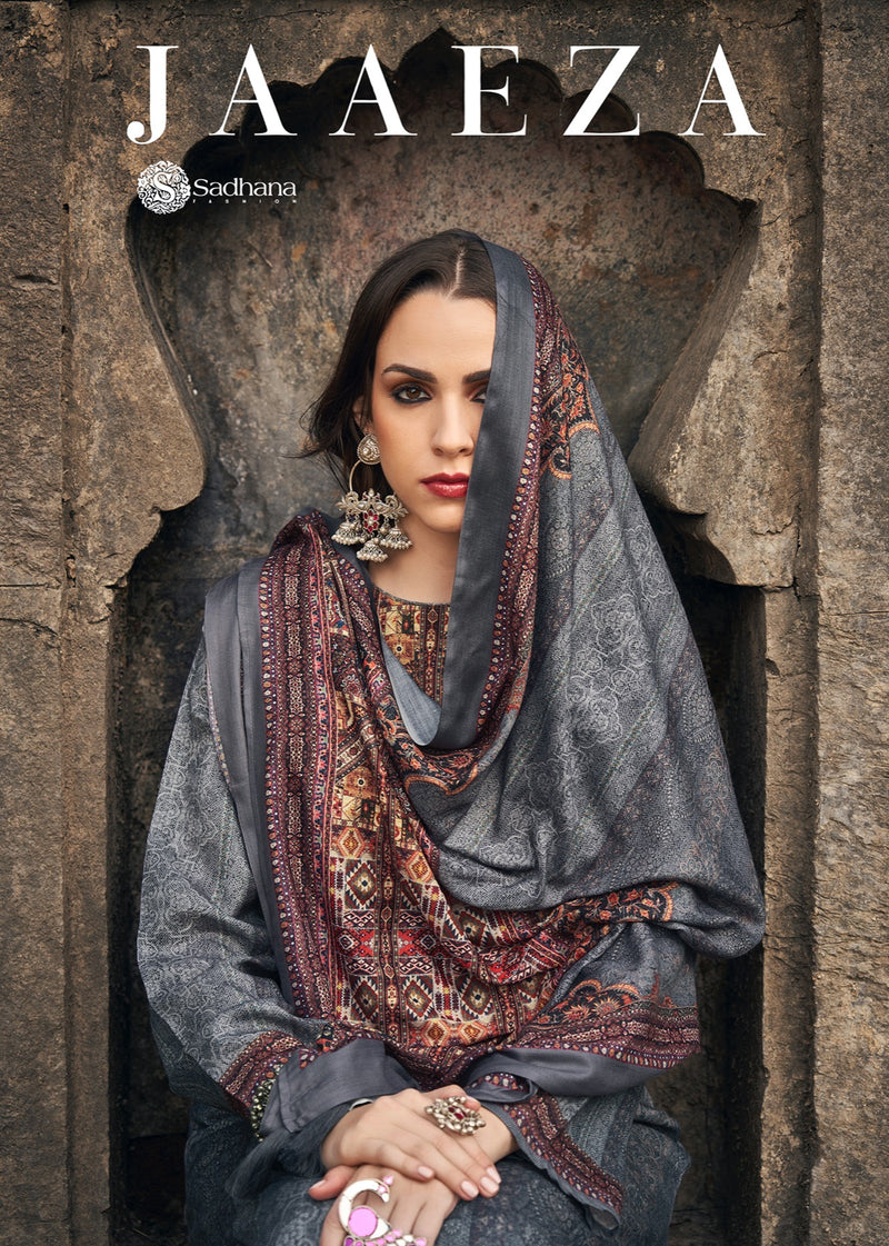 Sadhana Fashion Jaaeza Pashmina Digital Printed Fancy Work Suit Collection