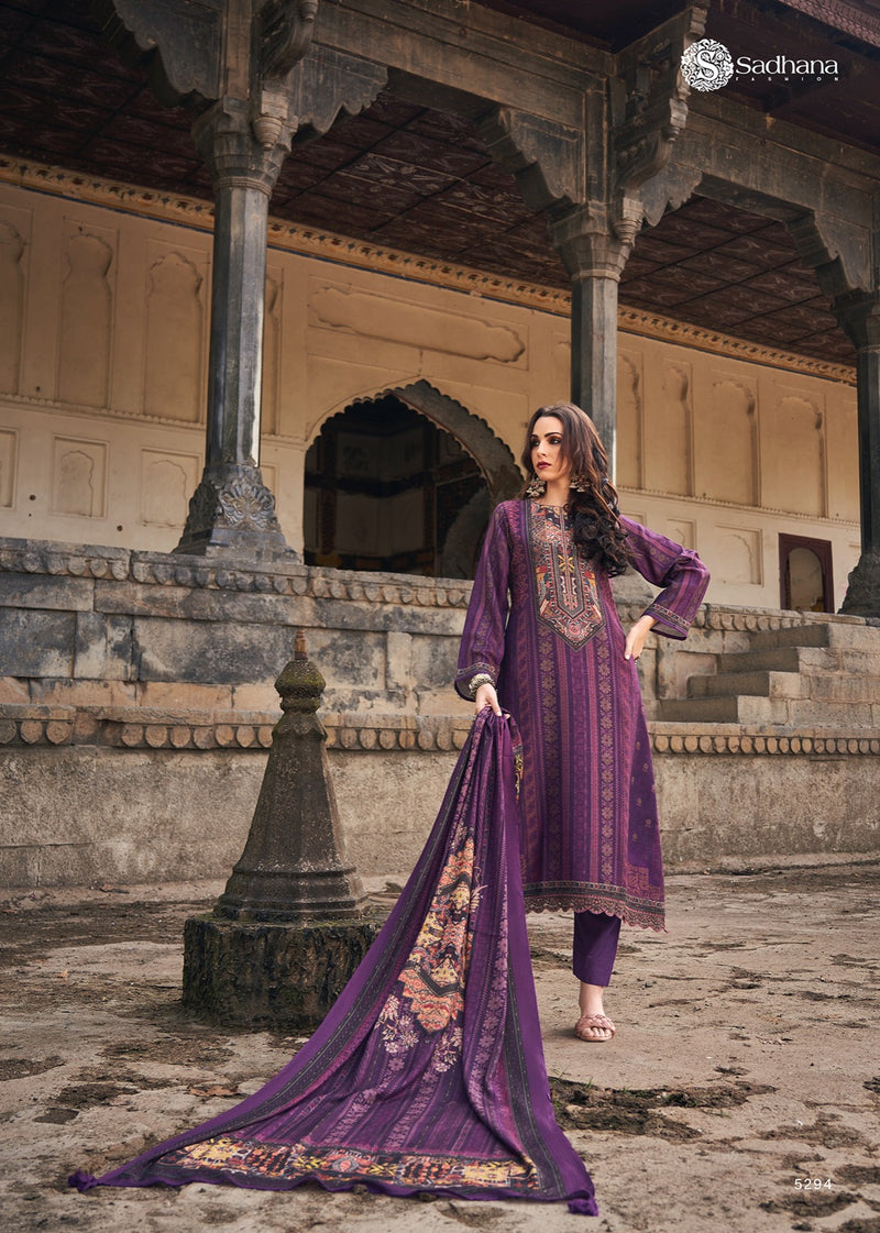Sadhana Fashion Jaaeza Pashmina Digital Printed Fancy Work Suit Collection