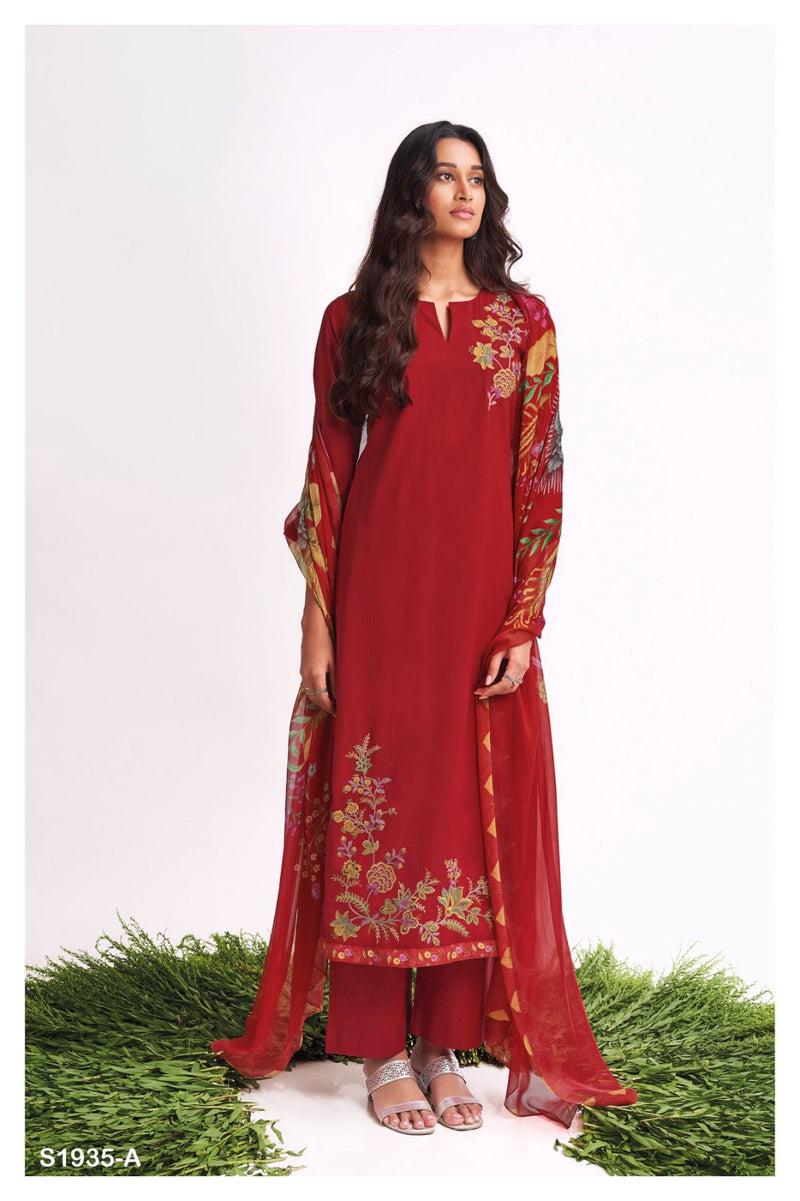 Ganga Jagvi 1935 Cotton Digital Print With Embroidery Work Suits
