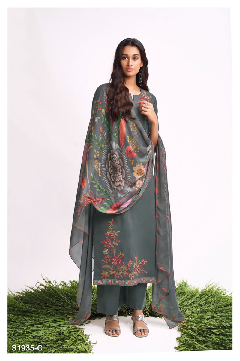 Ganga Jagvi 1935 Cotton Digital Print With Embroidery Work Suits