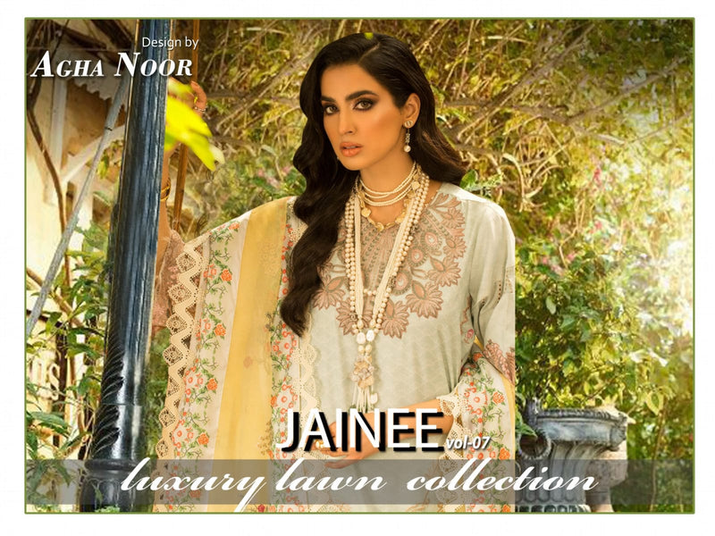 Agha Noor Jainee Vol 7 Luxury Lawn Collection Fancy Printed Lawn Cotton Suits