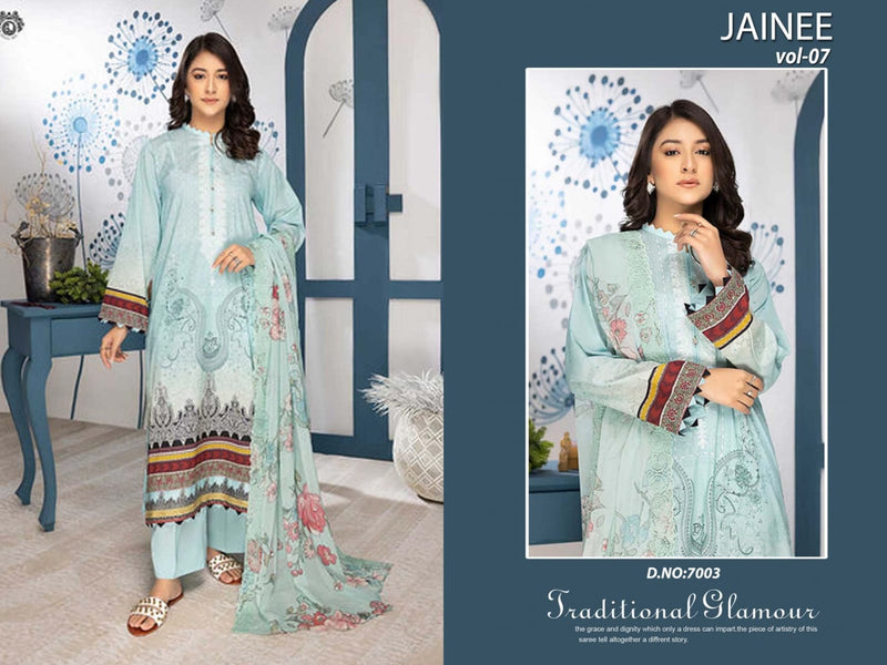 Agha Noor Jainee Vol 7 Luxury Lawn Collection Fancy Printed Lawn Cotton Suits