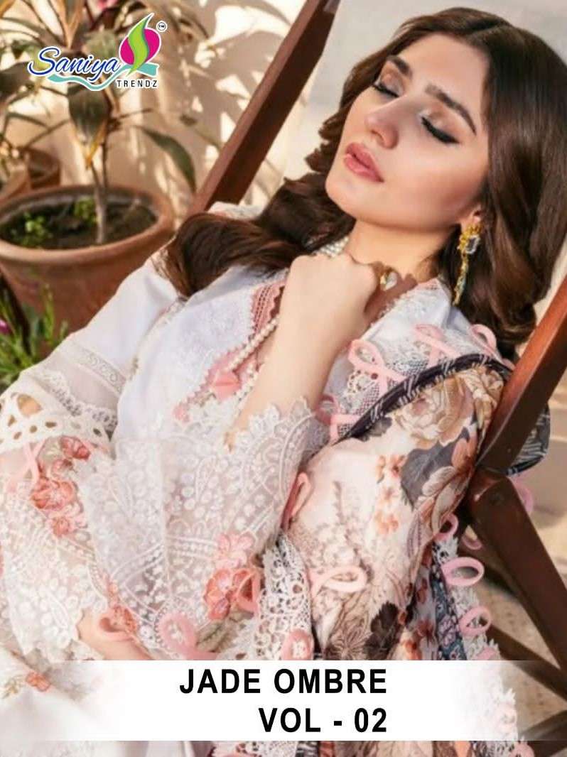 Saniya Trend Jade Ombre Vol 2 Cambric Cotton With Embroidered Salwar Kameez