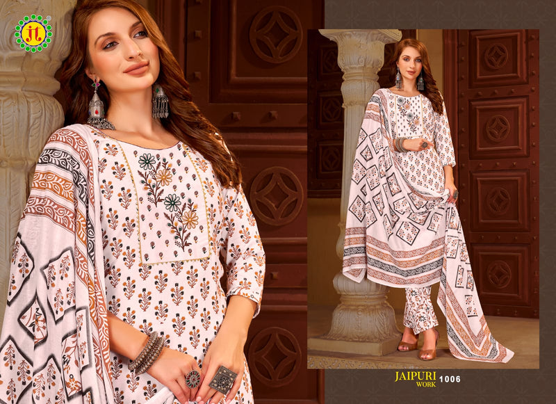 Jt Jaipuri Work Rayon Embroidery Work Fancy Unstitch Salwar Suits