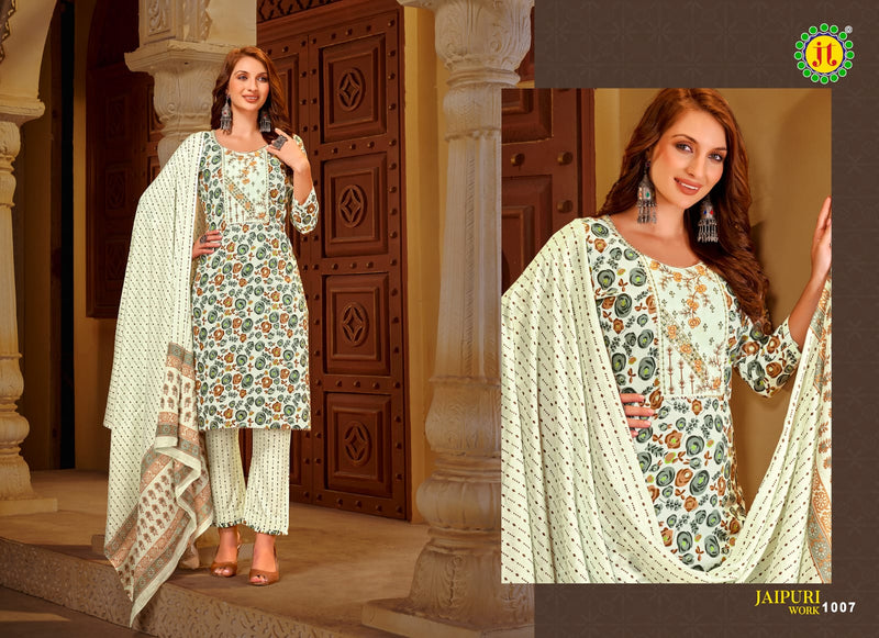Jt Jaipuri Work Rayon Embroidery Work Fancy Unstitch Salwar Suits