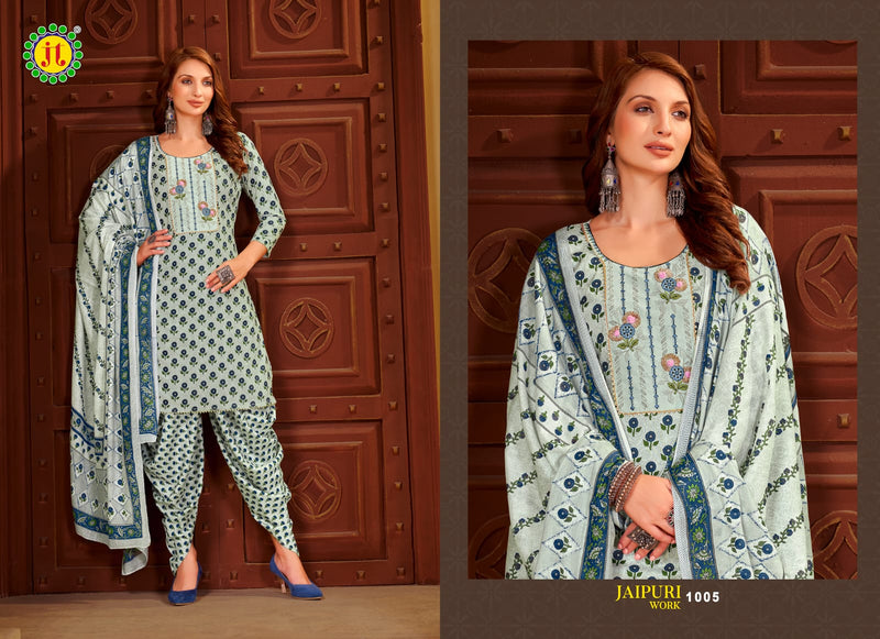 Jt Jaipuri Work Rayon Embroidery Work Fancy Unstitch Salwar Suits