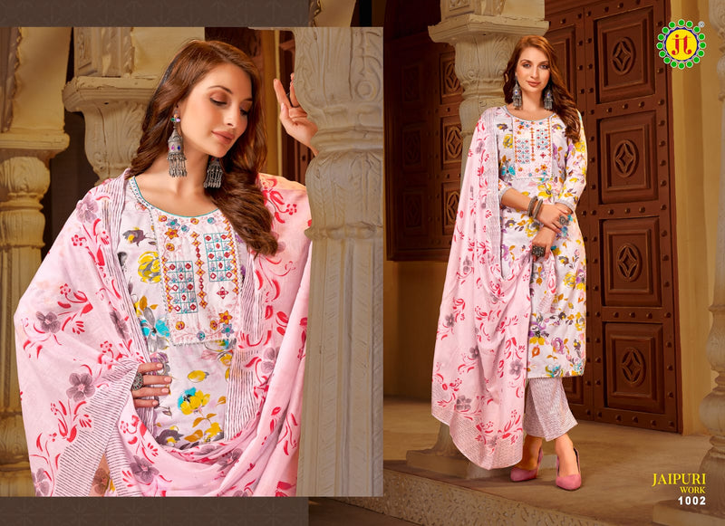Jt Jaipuri Work Rayon Embroidery Work Fancy Unstitch Salwar Suits