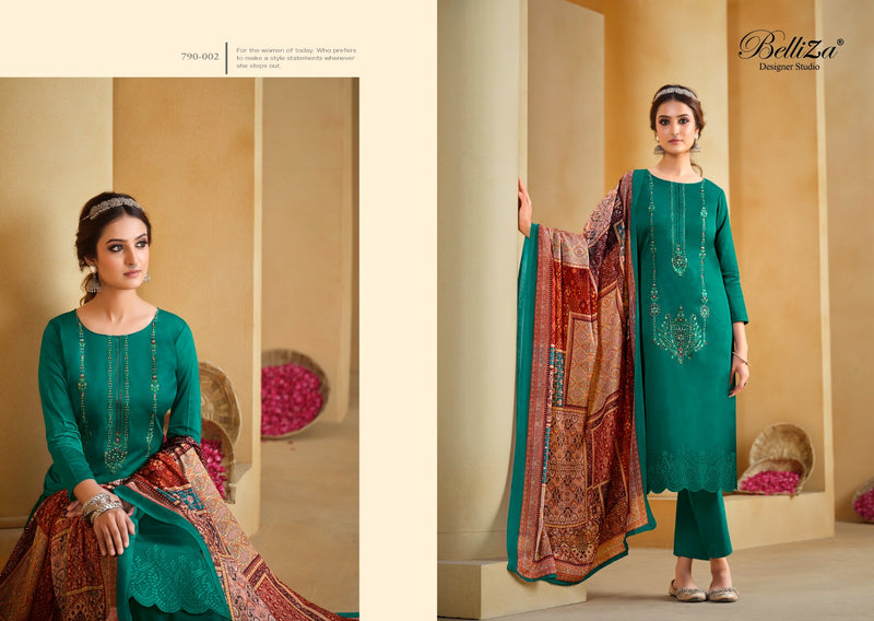 Belliza Designer Studio Jashn E Ishq Jam Cotton Fancy Embroidery Work Suits