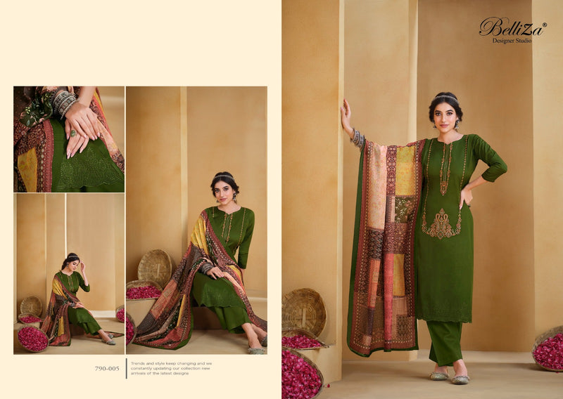 Belliza Designer Studio Jashn E Ishq Jam Cotton Fancy Embroidery Work Suits